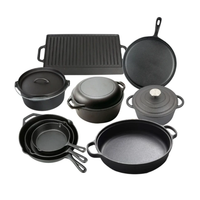 Preseasoned Cast Iron Cook,Bake & Serve Set Heavy Duty 10 Piece Collection Cookware Sets