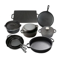 Preseasoned Cast Iron Cook,Bake & Serve Set Heavy Duty 10 Piece Collection Cookware Sets