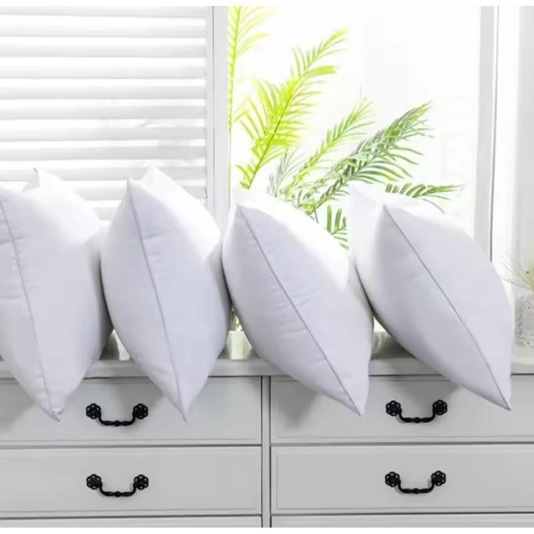 Printed Hollow Bed Pillows Soft Microfiber Compressed Pair