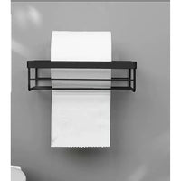 Punch Free Storage Rack for Toilet Paper & Towel Box | Strong Adhesive 18.5cmx14cmx5.5cm Bathroom Accessories Toilet Paper Holders