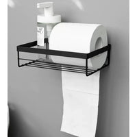 Punch Free Storage Rack for Toilet Paper & Towel Box | Strong Adhesive 18.5cmx14cmx5.5cm Bathroom Accessories Toilet Paper Holders