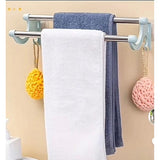 Punch-free Double Rod Towel Bar Traceless Wall Mounted Towel Rack