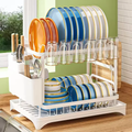 Quality Carbon 2-Tier Dish Rack – White Kitchen Rack Dish Racks