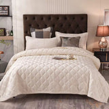 Quilted Comforter Set 220x240cm with 2 Pillowcases for Cozy and Elegant Bedding