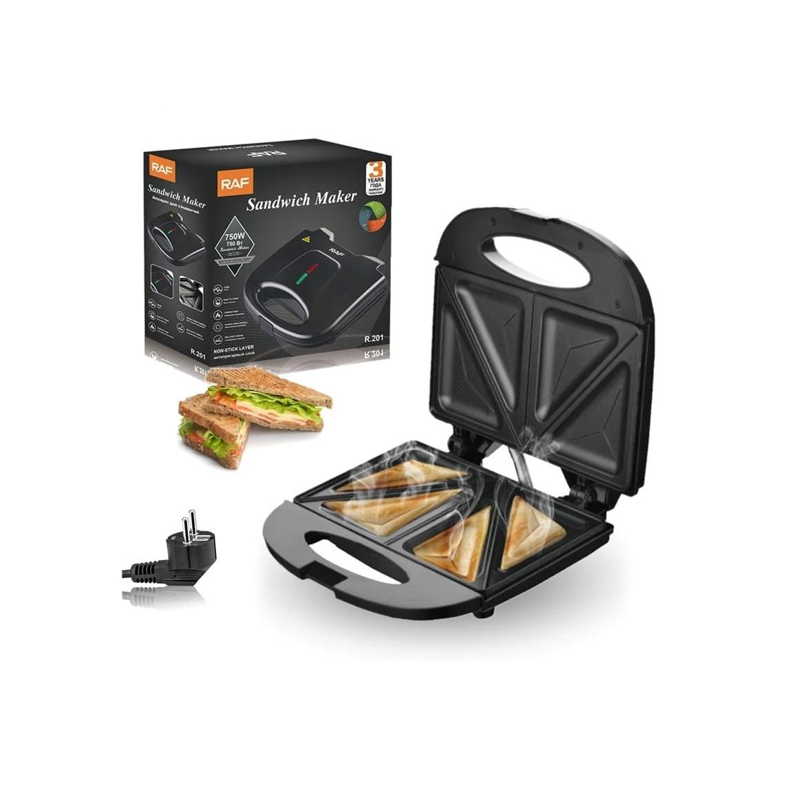 RAF 750W Double Sided Heating Mini Electric Sandwich Maker | Non-Stick, Easy Clean | Ideal for Breakfast & Snacks
