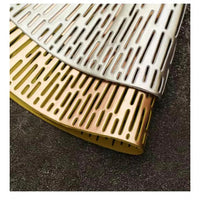 Radiating Line Pattern Round PVC Table Mats – 6pcs Set | Gold & Silver (38cm) Table mat Placemats