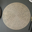 Radiating Line Pattern Round PVC Table Mats – 6pcs Set | Gold & Silver (38cm)