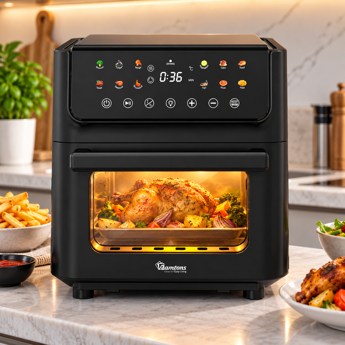 Ramtons 12L Air Fryer Oven 1800W – Black