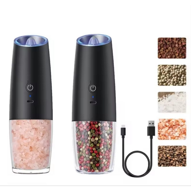 Rechargeable Electric salt and pepper Grinder Gravity Sensor & Adjustable Coarseness