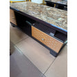 Rectangular Coffee Table – 120cm Marble Effect with Tree Stamp Design, Dual Drawers & Cabinets Coffee Tables