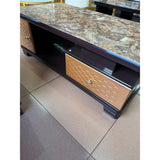 Rectangular Coffee Table – 120cm Marble Effect with Tree Stamp Design, Dual Drawers & Cabinets Coffee Tables