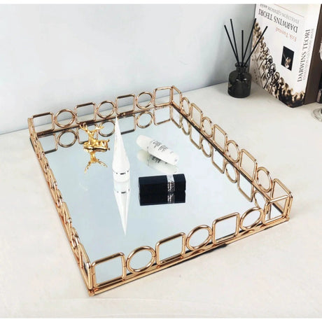 Rectangular European Style Decor Vanity Tray | Nordic Golden Organizer Decorative Trays