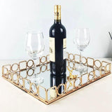 Rectangular European Style Decor Vanity Tray | Nordic Golden Organizer Decorative Trays
