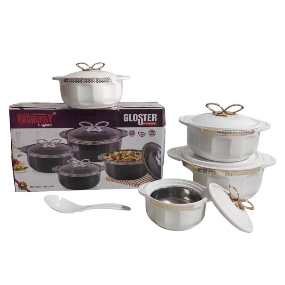 Redberry Plastic Designer Hotpot - "Gloster" 4pcs Set