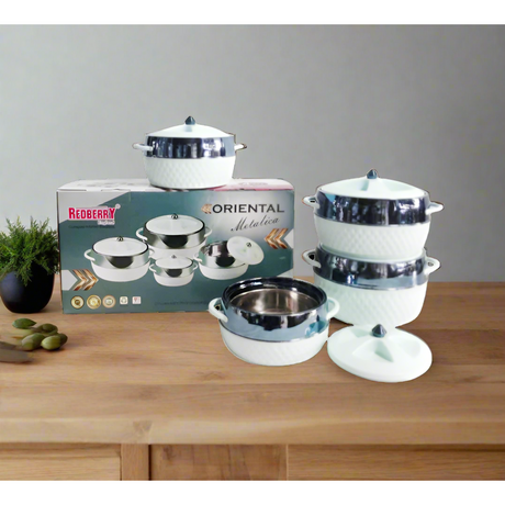 Redberry Premium Oriental Plastic Designer Hotpot Set | 4 Piece Set | Sizes 1500/2000/3000/4000ml