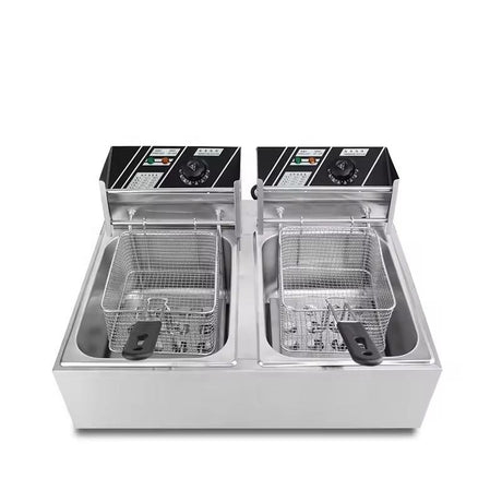 Redberry Premium Range Electric Fryer | Double 6 Litres | Dual Basket Stainless Steel Fryer