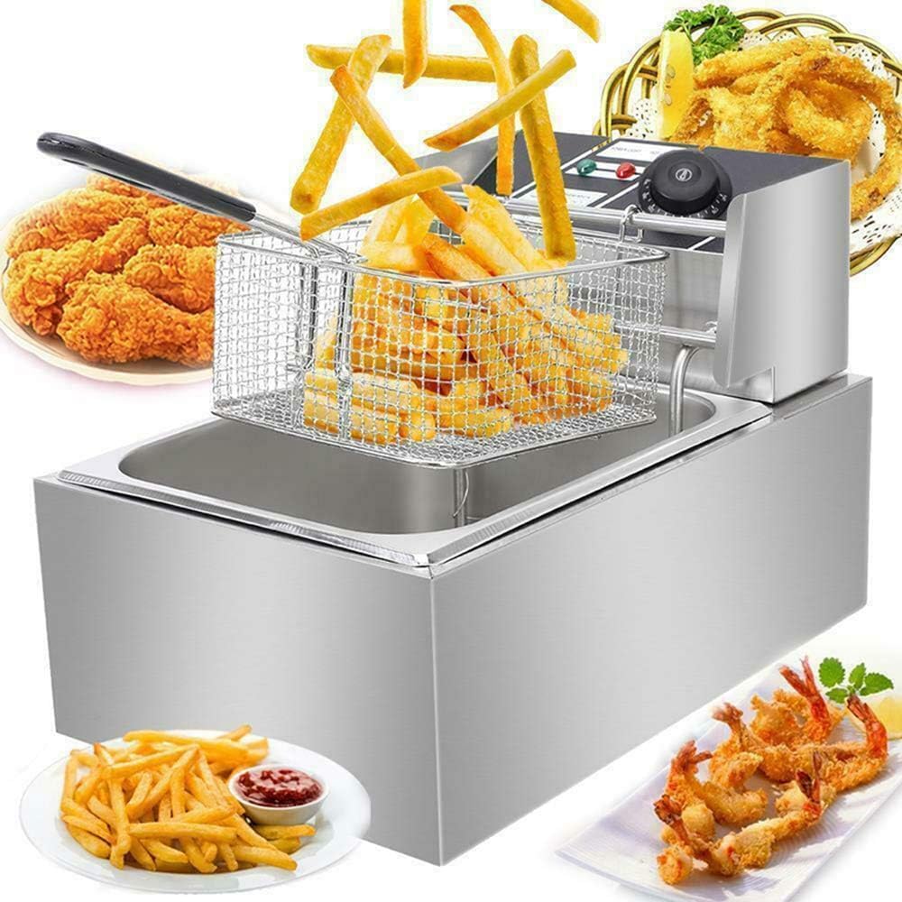 Redberry Premium Range Electric Fryer | Single 6L | Stainless Steel Fryer with Cool Touch Handles