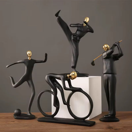 Resin Sports Sculpture Decor or Trophy – Handcrafted Decor for Football, Golf, Tennis & Cycling Enthusiasts