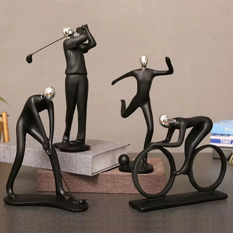 Resin Sports Sculpture Decor or Trophy – Handcrafted Decor for Football, Golf, Tennis & Cycling Enthusiasts
