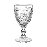 Retro Embossed Goblet Set Floral Cocktail Glasses Capacity: 240ml per glass Material: High-quality embossed glass Set Contains: 6 glasses Tableware Cocktail Glasses
