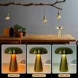 Retro Mushroom LED Night Light Rechargeable, Wireless & Portable Warm, Yellow, or Natural Light Lighting