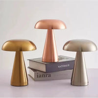 Retro Mushroom LED Night Light Rechargeable, Wireless & Portable Warm, Yellow, or Natural Light Lighting