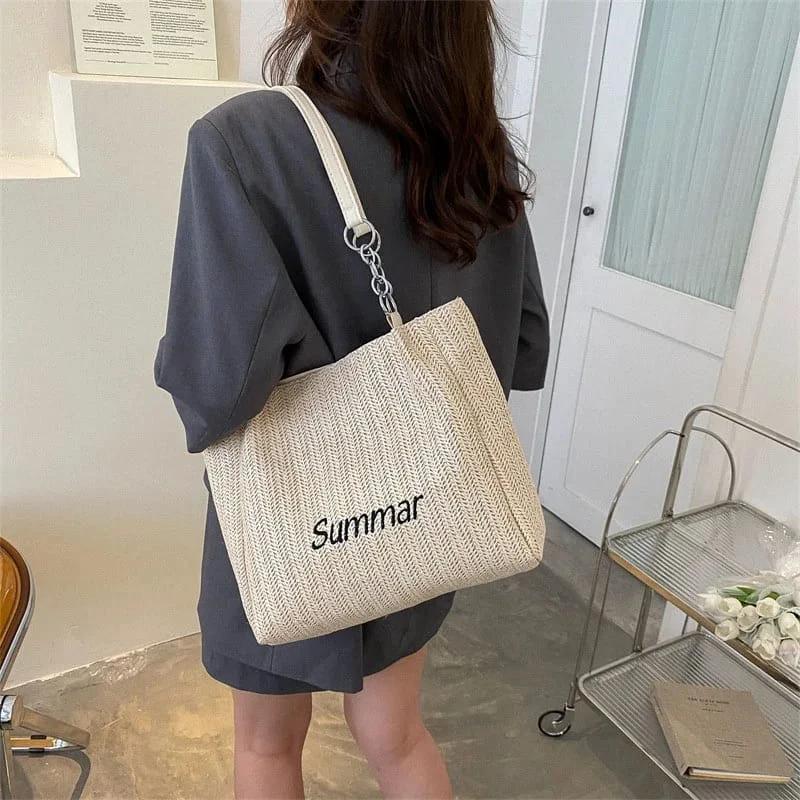 Retro Straw Woven Summer Tote Bag /Your Perfect Summer Companion Backpacks & Bags Shopper Bags