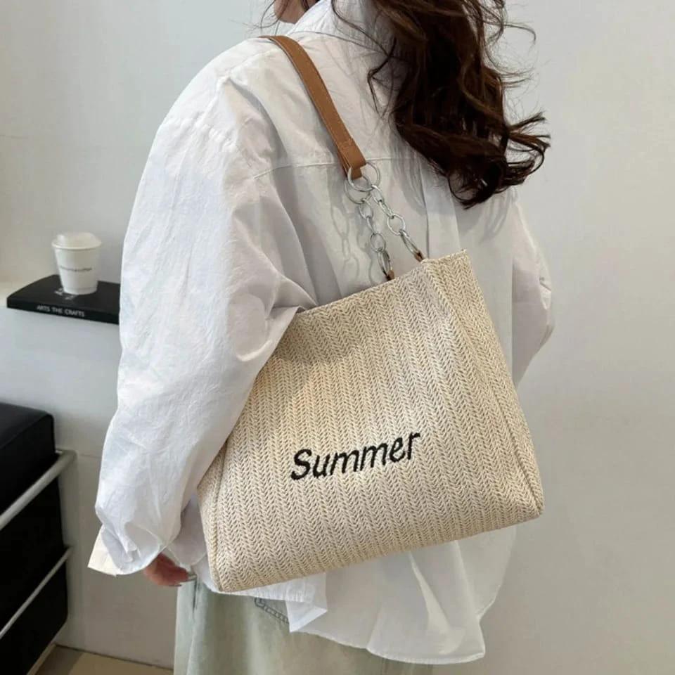 Retro Straw Woven Summer Tote Bag /Your Perfect Summer Companion Backpacks & Bags Shopper Bags