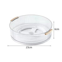 Ribbed Acrylic Lazy Susan with Gold Handles – Rotating Cosmetic Organizer (23x6cm) Cosmetic Organizer Storage & Organization