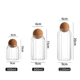 Ribbed Storage Glass Jars 3pcs Set of Stylish, Airtight Containers for Kitchen & Pantry Organization