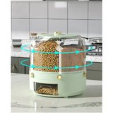 Rotating 6-Grid Food Storage Container 9.5kg Capacity BPA-Free Dispenser 360° Rotating Cereal & Grain Organizer Storage & Organization