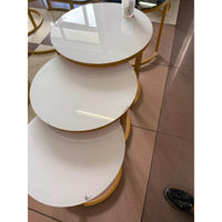 Round 3-in-1 Gold Nesting Tables – Tempered Glass Top & Metal Frame Accent table Coffee Tables