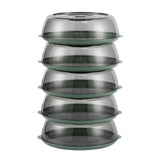 Round Acrylic Clear Food Cover with Base Dish | Transparent Food Protector | Size: 28cm (Diameter)x26cm (Base Diameter)x9cm(Height)