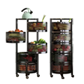 Round Fruit Rack with Wheels 5 Tier Mobile Storage Organizer Kitchen utensils Kitchen Organizers