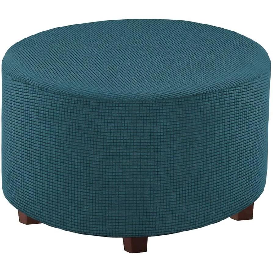 Round Ottoman Covers in Multiple Colors for Stylish Furniture Protection Home decor Slipcovers