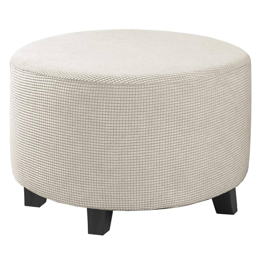 Round Ottoman Covers in Multiple Colors for Stylish Furniture Protection Home decor Slipcovers