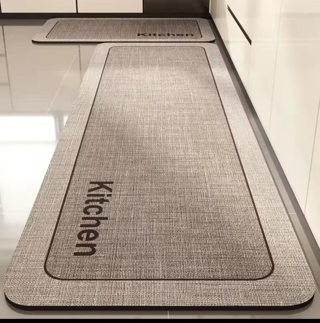 Rubber Bottom Antislip Kitchen Mats 2pcs Set with Durable Design