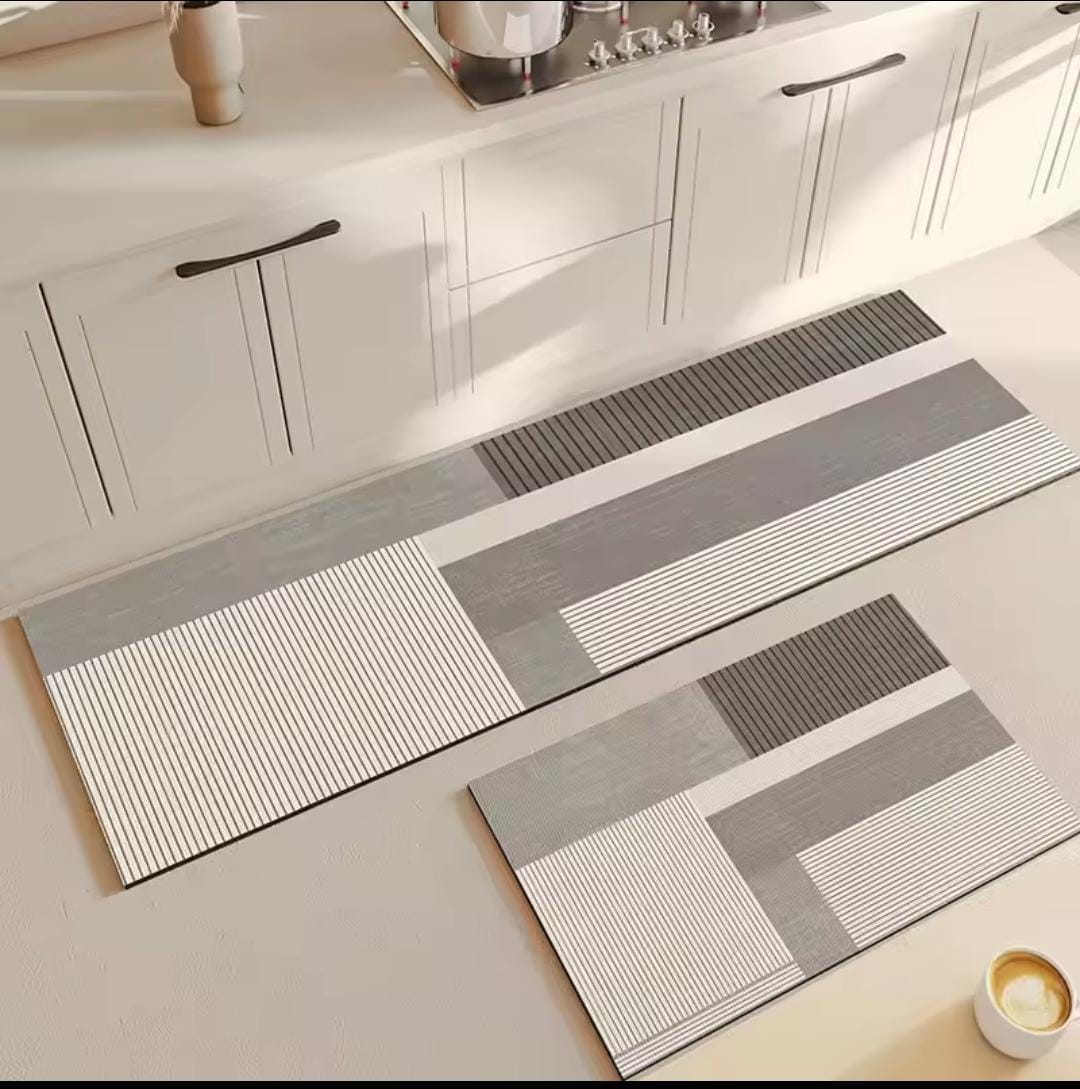 Rubber Bottom Antislip Kitchen Mats 2pcs Set with Durable Design