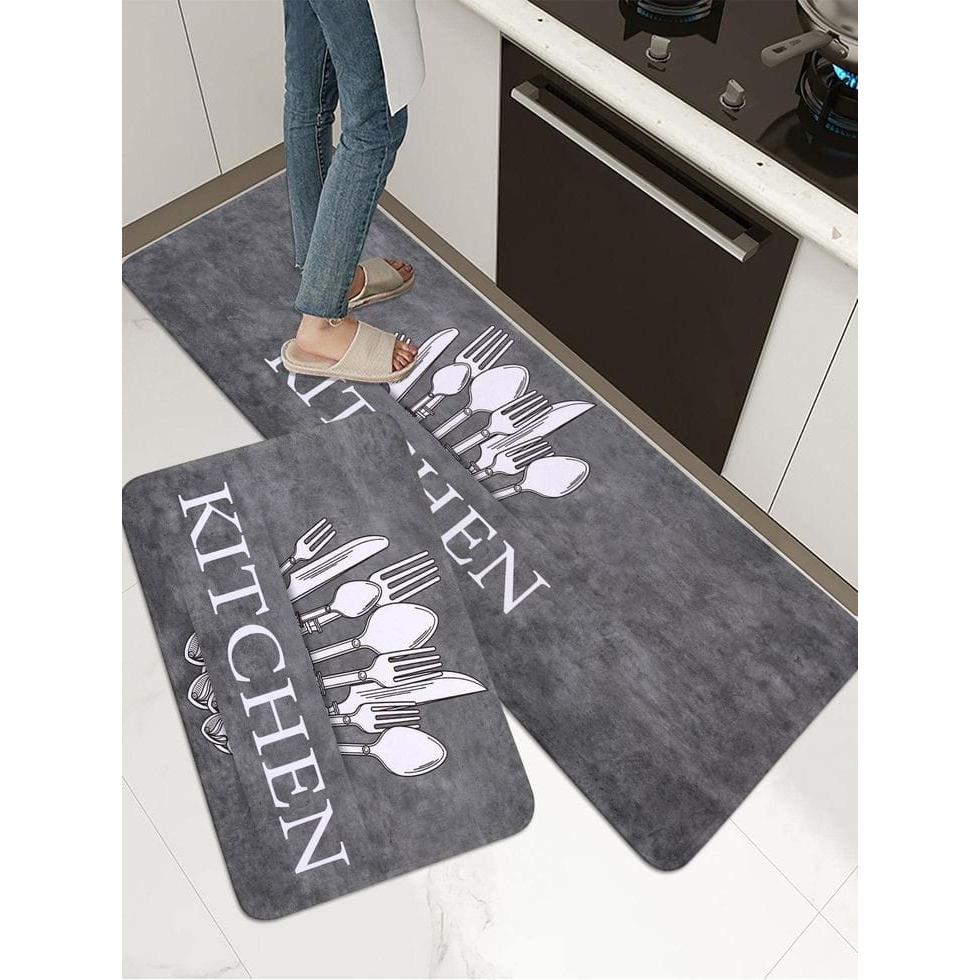 Rubber Kitchen Mats | 2 Piece Set | Multicolors | Durable, Non-Slip, and Easy to Clean