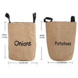 Rustic Farmhouse Pantry Storage Baskets | Seagrass Potato & Onion Bins with Handles | Kitchen Organization