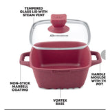 SQ Professional Nea Rossa 4 Piece Die Cast Stock Pot Set | Marble Effect Coating, Vortex Base Cookware | Sizes: 20cm, 24cm, 28cm, 32cm