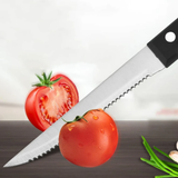 STAINLESS STEEL SERRATED STEAK KNIFE SET | 6PCS Small Kitchen Appliances Knife Guides