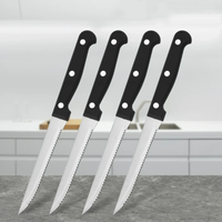 STAINLESS STEEL SERRATED STEAK KNIFE SET | 6PCS Small Kitchen Appliances Knife Guides