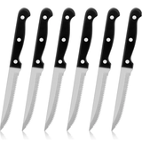 STAINLESS STEEL SERRATED STEAK KNIFE SET | 6PCS Small Kitchen Appliances Knife Guides