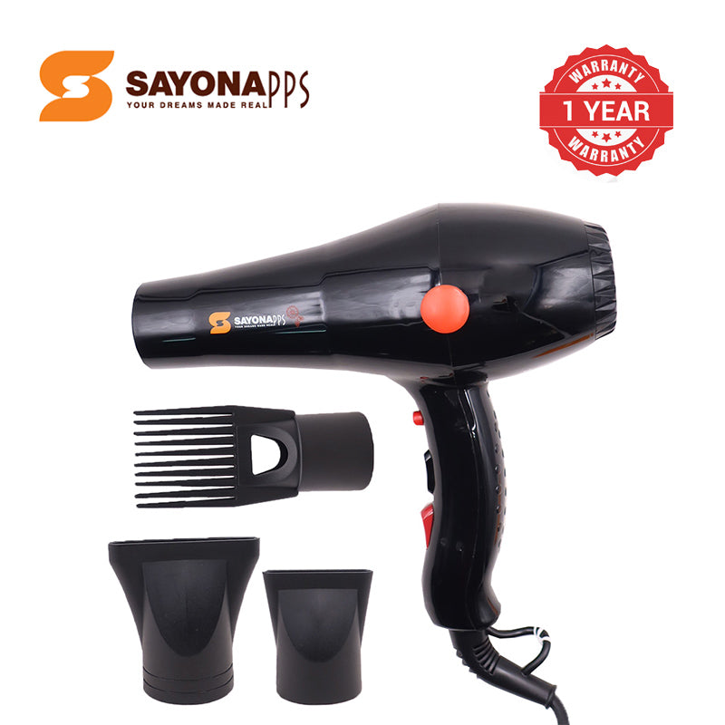 Sayona High Quality 2000W Hair Blow Dryer with Multiple Heat Settings