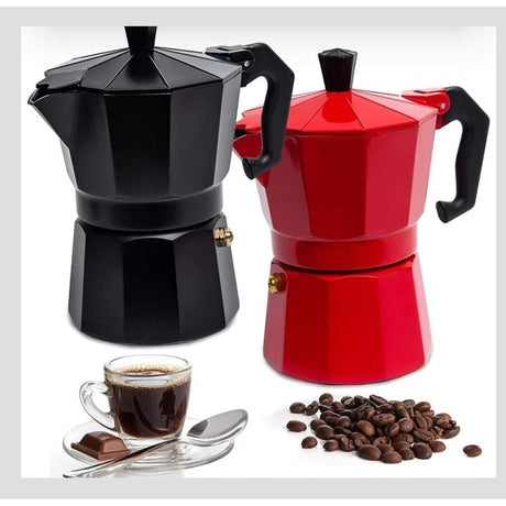 High Quality Octagonal Shaped Capacity Aluminium Mocha Coffee Tea Pot with Pressure Valve, Perforated Basket & Coffee Top Chamber| Suitable for Home & Travel- Furaha Finds Kenya
