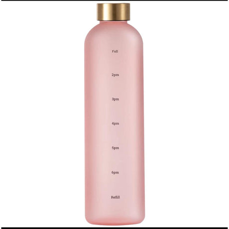 BPA Free Portable 1000ml Frosted Transparent Plastic Water Bottle with Time Scale | Large Capacity Sports & Leak Proof Rubber Outdoor Water Bottle- Furaha Finds Kenya