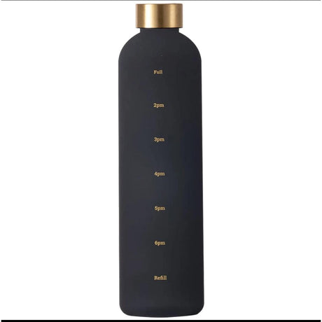 BPA Free Portable 1000ml Frosted Transparent Plastic Water Bottle with Time Scale | Large Capacity Sports & Leak Proof Rubber Outdoor Water Bottle- Furaha Finds Kenya