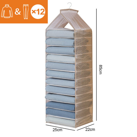 Foldable 12-Grid Hanging Closet Organizer – Portable Clothes Storage Bag for Underwear, Jeans, and Space Saving- Furaha Finds Kenya