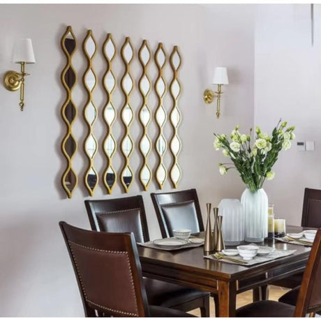 3 in 1 Wavy Decor Mirrors | Elegant Wall Mirrors Available in Gold & Silver